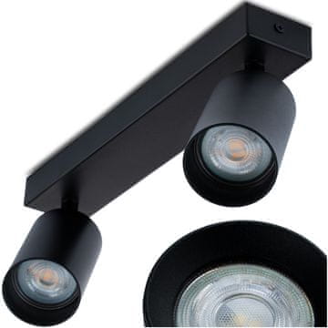 LUMILED Stropna svetilka, reflektor, cev, halogenska svetilka, poševna, 2x GU10, TABULA