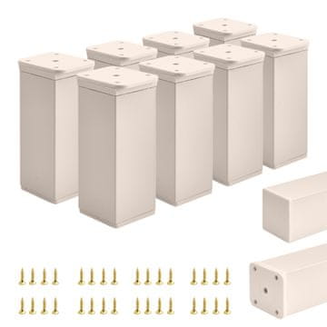 shumee 8 x Osnovne noge za pohištvo | Presek 40x40 mm | V - 100 mm | Barva: Kašmir + Vijaki priloženi