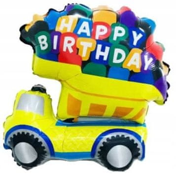 shumee Rojstnodnevni folijski balon velik tovornjak s prekucnikom 72 cm XXL z napisom Happy Birthday