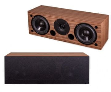 shumee Acoustique Quality wega 51 - Dvosmerni centralni zvočnik za domači kino z močjo 120 W / oreh