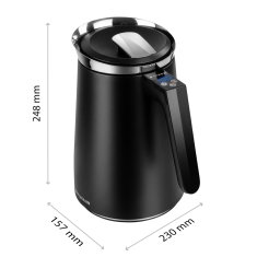 shumee Bergmann FR007 električni grelnik vode 1,5 l 2200 W, mat črne barve, z digitalnim zaslonom N