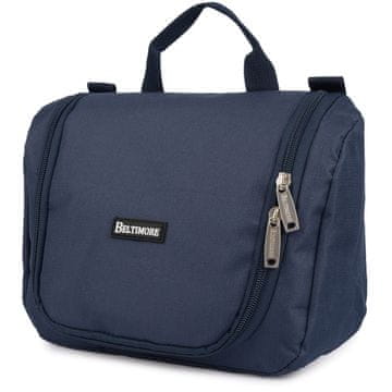 Beltimore Beltimore R26 Temno modra unisex potovalna kozmetična torbica z organizatorjem in ogledalom
