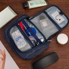Beltimore Beltimore R26 Temno modra unisex potovalna kozmetična torbica z organizatorjem in ogledalom