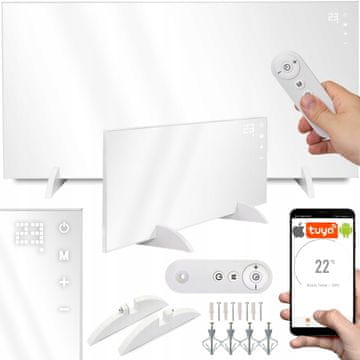 shumee Električni grelec z infrardečim panelom 450W, wifi, tuya, daljinski upravljalnik, Super ECO