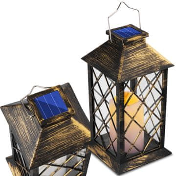 LUMILED Solarna vrtna svetilka LED stoječa svetilka lirio 2 IP44 viseča patinska svetilka
