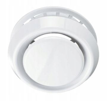 VENTS Dovodni in odvodni ventil s prirobnico, premer 100 mm, nastavljiv, bel, zračniki iz ABS-a