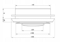 VENTS DIFUZOR ZA DOVOD IN IZPUH Z PRIROBNICO 125 mm NASTAVLJIVE BELE ABS ZRAČNIKE