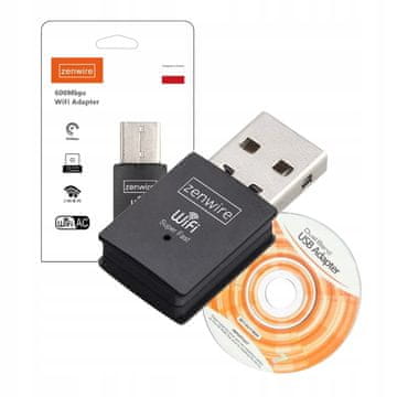 ZENWIRE Omrežna kartica Adapter Zunanja antena WiFi USB 600MB 5Ghz za računalnik Zenwire WD-AX302