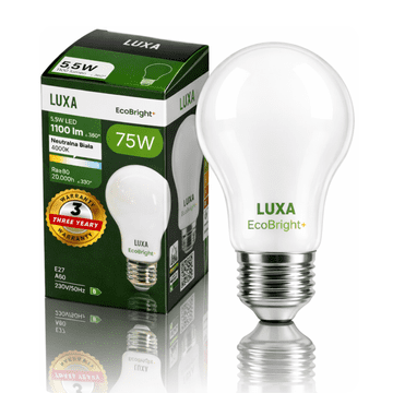 shumee LED žarnica E27 z žarilno nitko razreda B A 60 5,5 W 1100 LM = 75 W 4000 K lux EcoBright