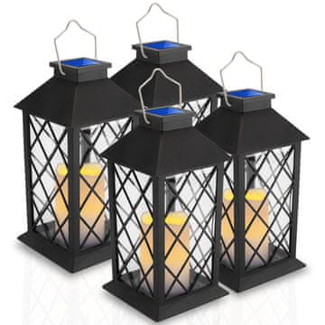 LUMILED 4x solarna vrtna svetilka LED stoječa svetilka LIRIO 2 IP44 viseča črna svetilka