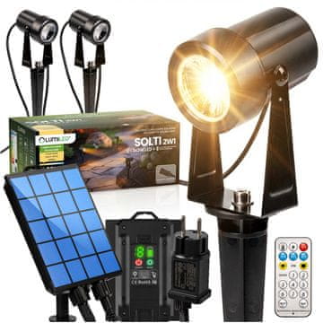 LUMILED Solarna vrtna svetilka s 3x LED žarnico 3000K 11m + daljinski upravljalnik solti