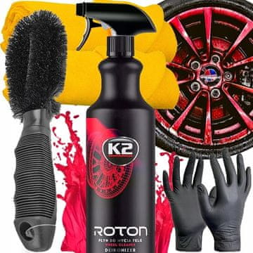 shumee K2 Roton PRO 1L tekočina za odstranjevanje železa + krtača za pranje in čiščenje platišč