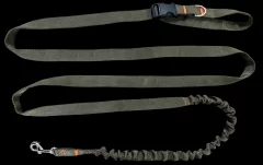 Povodec za pse z amortizerjem 480 cm KAKI nastavljiv prostor za roke, izdelan na Poljskem