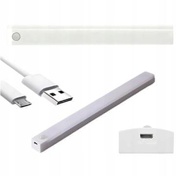 INNA LED svetilka za pod omaro s senzorjem gibanja 20 CM, samolepilna za POD pohištvo