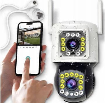 shumee Dvojna IP pametna wifi kamera za zunanjo uporabo, vrtljiva 4K 8MPX, zaznavanje alarma