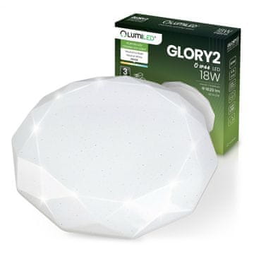 LUMILED LED stropna svetilka za nadgradno montažo 18W IP44 okrogla GLORY 2 diamantna 29cm
