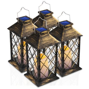 LUMILED 4x Solarna vrtna svetilka LED stoječa svetilka LIRIO 2 IP44 viseča svetilka