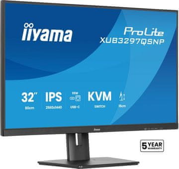 iiyama Monitor iiyama ProLite XUB3297QSNP-B1 32 wqhd IPS 1ms 100Hz HDR FreeSync USB-C Črna