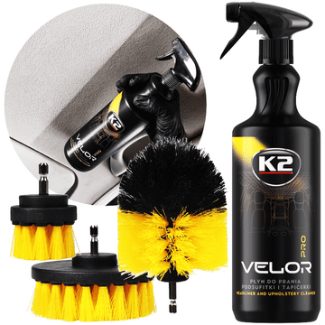 shumee Tekoči detergent K2 Velor Pro + 3 krtače za pranje in čiščenje oblazinjenih sedežev