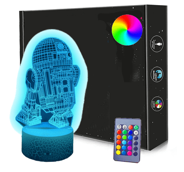 shumee 3D LED nočna svetilka Robot Vojna zvezd USB / baterije + RGB daljinski upravljalnik