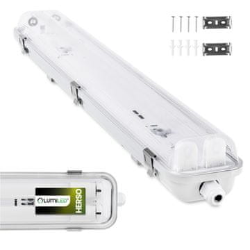 LUMILED Hermetična LED svetilka, odporna proti prahu, 60 cm, 2xT8 G13 IP65, herso