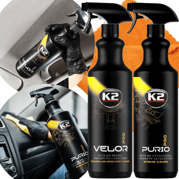 shumee K2 velur 1L + purio 1L + komplet za čiščenje notranjosti avtomobila iz mikrovlaken