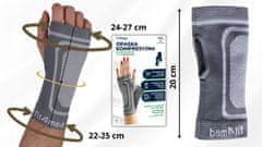 shumee Kompresijska opornica za zapestje, elastična opornica za roke, FIT4MED velikost XL
