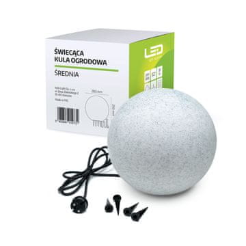 shumee Vrtna svetilka s svetlobno kroglo, stoječa "kamen", premer 28 cm, dekorativna, E27