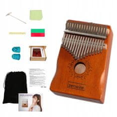 ZENWIRE Afriški inštrument Kalimba, klavir Zanza Mbira, 17 tipk, lesena rjava Zenwire K-01