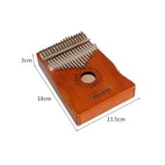 ZENWIRE Afriški inštrument Kalimba, klavir Zanza Mbira, 17 tipk, lesena rjava Zenwire K-01