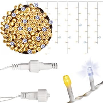 shumee Icicles 500 LED zavesne zunanje luči IP44 toplo bela + bliskavica hladno bela 15 M