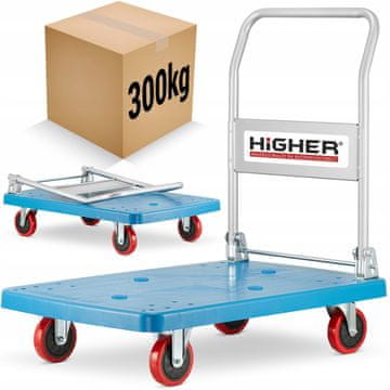 Higher Zložljiv voziček s platformo za blago, transport in skladiščenje, nosilnost 300 kg