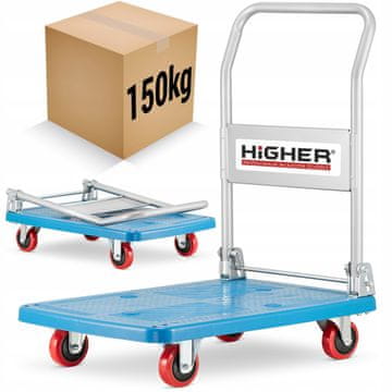 Higher Zložljiv voziček s platformo za blago, transport in skladiščenje, nosilnost 150 kg