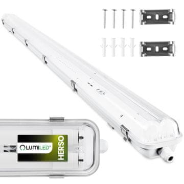LUMILED Hermetična LED svetilka, odporna proti prahu, 2x 150 cm T8 G13 IP65 herso