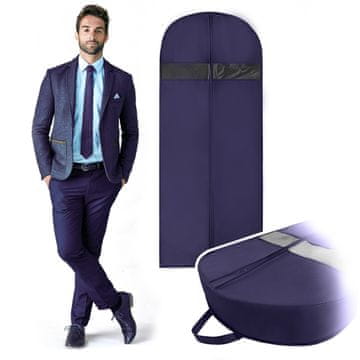 Erno Temno modra dolga zaščitna prevleka za oblačila Baggi 150x60x15 cm -