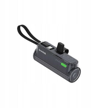 shumee T1 Powerbank Sharge 5000mAh iPhone Lightning USB C črne barve s hitrim polnjenjem