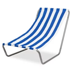 Maverick Zložljiv jekleni vrtni ležalnik za na plažo iz črtastega blaga za turiste + torba