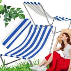 Maverick Zložljiv jekleni vrtni ležalnik za na plažo iz črtastega blaga za turiste + torba