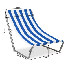Maverick Zložljiv jekleni vrtni ležalnik za na plažo iz črtastega blaga za turiste + torba