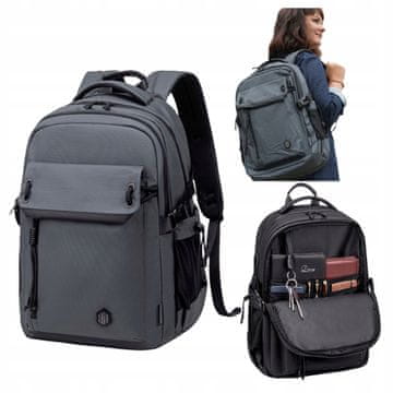 shumee Siv potovalni nahrbtnik Arctic Hunter B00531 s prostorom za 15,6-palčni prenosnik