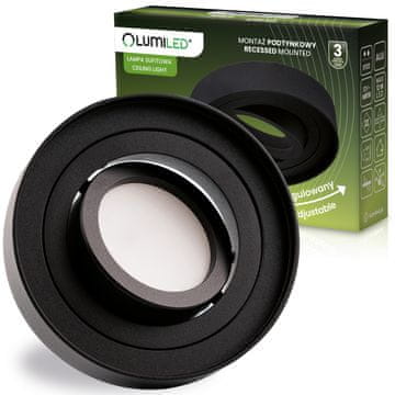 LUMILED Vgradna svetilka HALOGENSKA CEV SPOT Premična Midi GU10 okrogla črna 20 mm