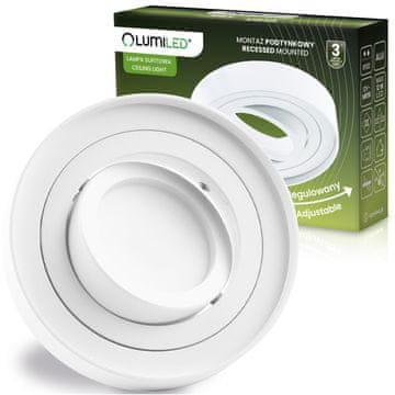 LUMILED Vgradna svetilka HALOGENSKA CEV SPOT Premična Midi GU10 okrogla bela 20 mm