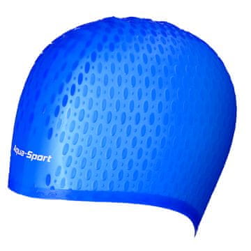 Aqua-Sport Silikonska kapa Aqua-sport s čopom v kraljevsko modri barvi ZA dolge lase AS1263