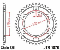 Zobnik Stunt Steel 65t-525 Yamaha R6 FZ7 MT-07 Suzuki GSXR 600 750 (2003-2025)