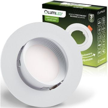 LUMILED Vgradna halogenska svetilka, premična, okrogla, bela, GU10 MR16, VENTUS