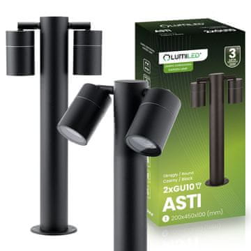 LUMILED Vrtna svetilka POST Zunanji reflektor stoječi 45 cm 2x GU10 ASTI