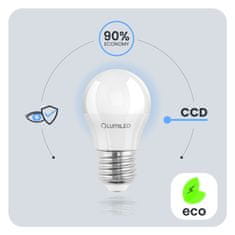 LUMILED 6x LED žarnica E27 krogla P45 8W = 60W 880lm 4000K nevtralna 180°