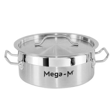 Nizek lonec za catering s pokrovom Mega-M PRO 5l premer 25 cm x višina 11 cm N