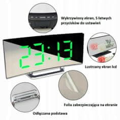 shumee Digitalna ura, budilka, velik ukrivljen LED zaslon, datum, temperaturni senzor