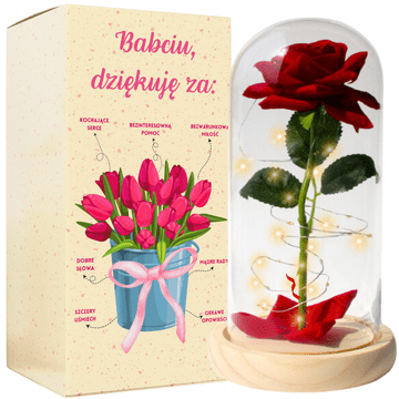 shumee Večna vrtnica v kozarcu ZA babico ZA njen rojstni dan, babičin dan [SE-ROZ3-B]